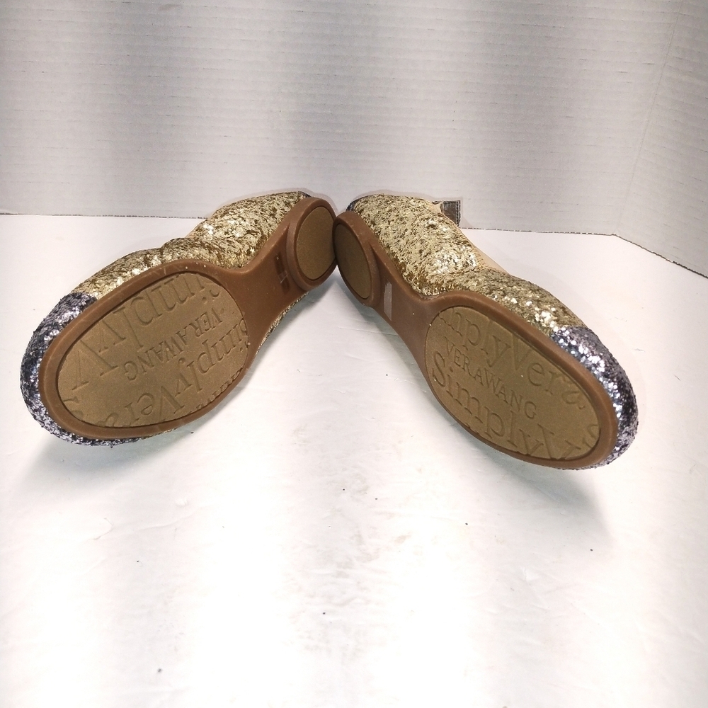 Vera Wang Gold & Silver Glitter Ballet Flats NWT | Designer Sparkle Flats Women’ - Picture 6 of 7